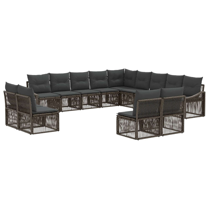 Set de canapele pentru grădină 13 pcs Gri poliratan WALTI