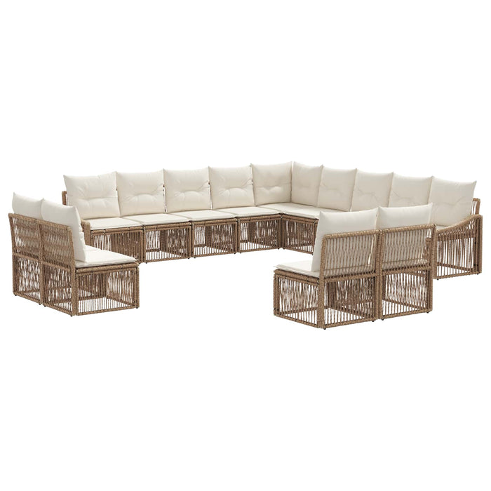 Set de canapele pentru grădină 13 pcs Bej poliratan WALTI