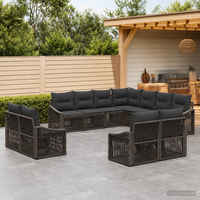 Set de canapele pentru grădină 11 pcs Gri poliratan - WALTI WALTI