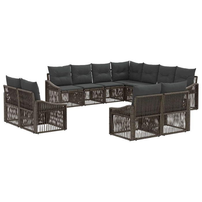 Set de canapele pentru grădină 11 pcs Gri poliratan WALTI