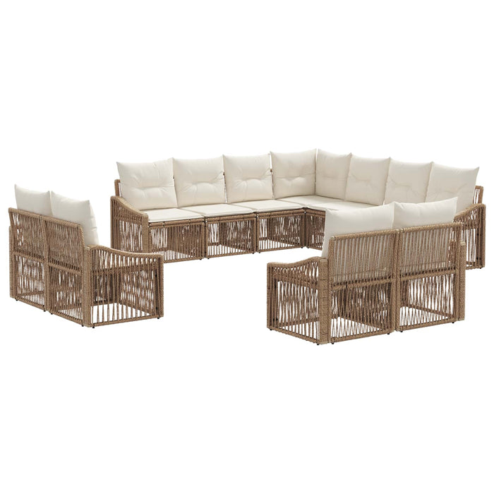 Set de canapele pentru grădină 11 pcs Bej poliratan WALTI