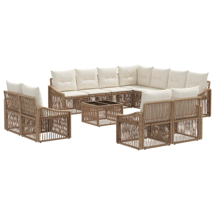 Set de canapele pentru grădină 12 pcs Bej poliratan - WALTI WALTI