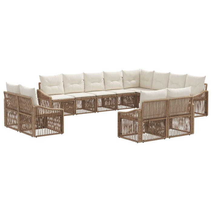 Set de canapele pentru grădină 12 pcs Bej poliratan WALTI