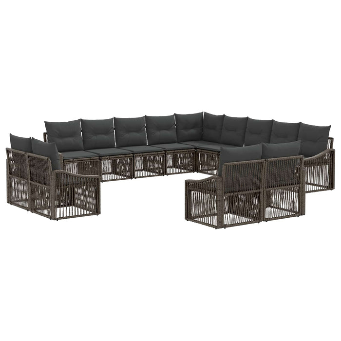 Set de canapele pentru grădină 13 pcs Gri poliratan WALTI