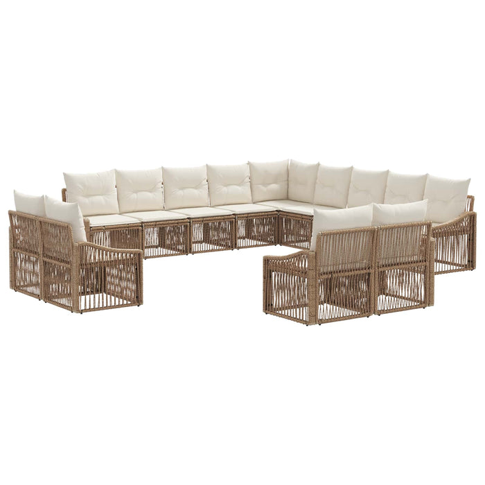 Set de canapele pentru grădină 13 pcs Bej poliratan WALTI