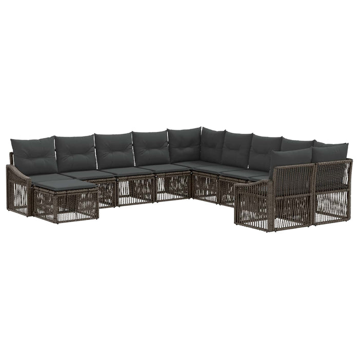 Set de canapele pentru grădină 11 pcs Gri poliratan WALTI