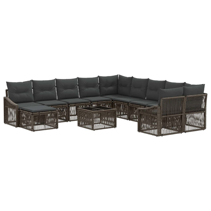 Set de canapele pentru grădină 12 pcs Gri poliratan - WALTI WALTI