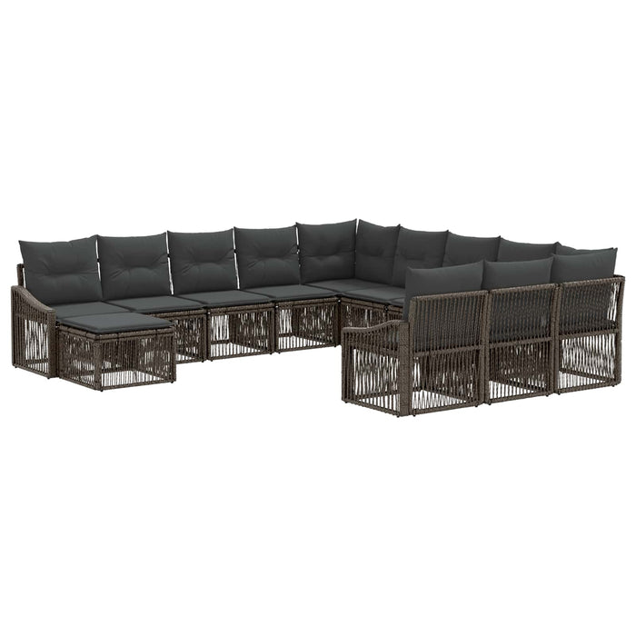 Set de canapele pentru grădină 12 pcs Gri poliratan WALTI