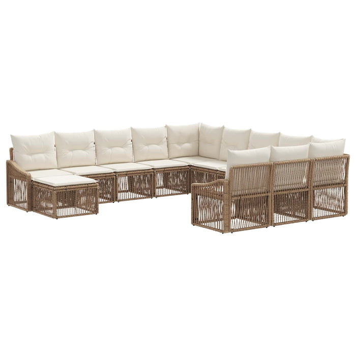 Set de canapele pentru grădină 12 pcs Bej poliratan WALTI