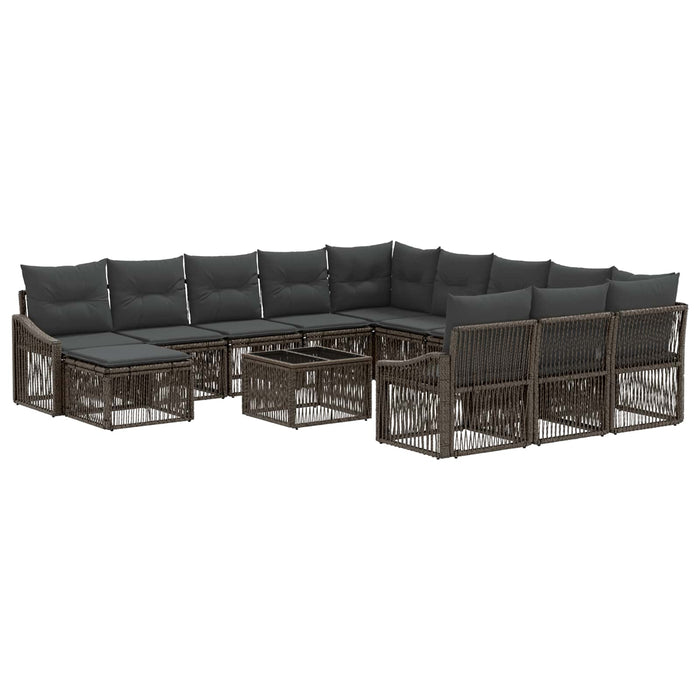 Set de canapele pentru grădină 13 pcs Gri poliratan - WALTI WALTI