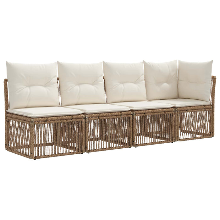 Set de canapele pentru grădină 7 buc. Bej poliratan WALTI