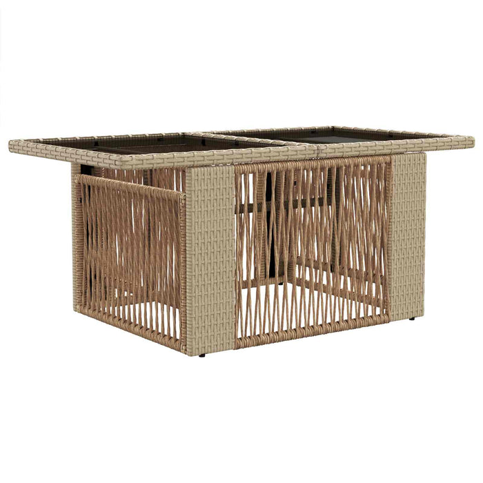 Set de canapele pentru grădină 9 buc. Bej și alb crem poliratan WALTI