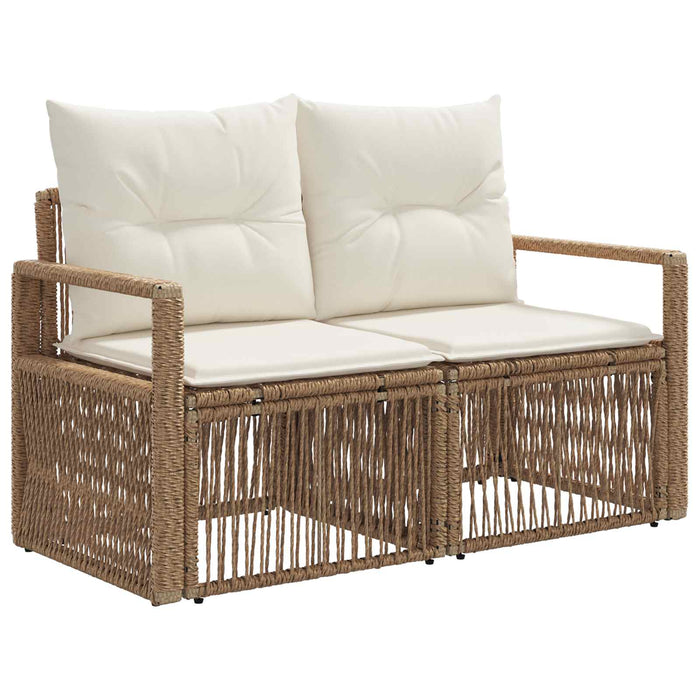 Set de canapele pentru grădină 13 buc. Bej și alb crem WALTI
