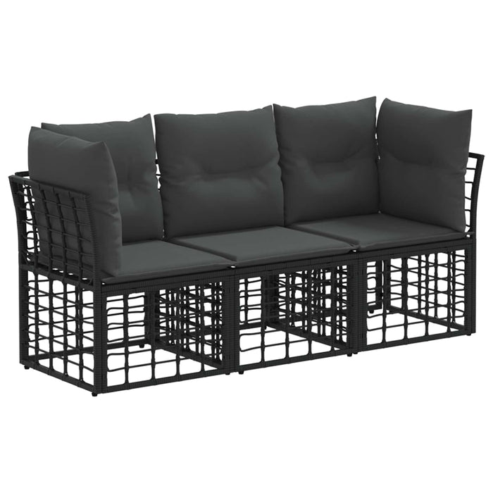 Set de canapele de exterior Negru Poliester - WALTI WALTI