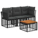 Set de canapele de exterior 4 pcs Negru și Gri închis Poliester - WALTI WALTI