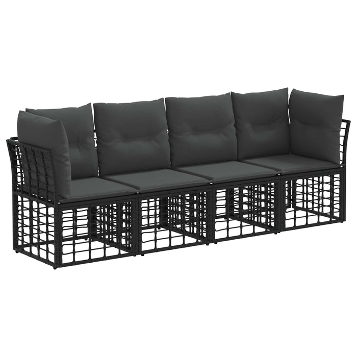 Set de canapele de exterior Negru Poliester - WALTI WALTI