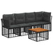 Set de canapele de exterior 5 pcs Negru și Gri închis Poliester - WALTI WALTI
