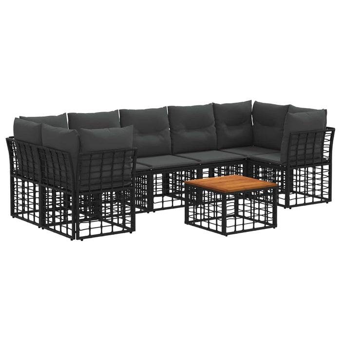 Set de canapele de exterior 8 buc. Negru și Gri închis WALTI