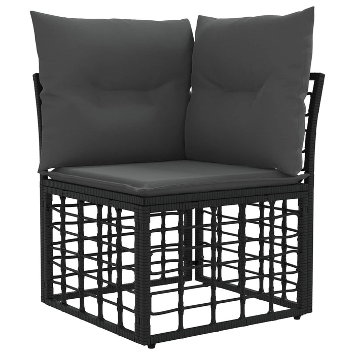 Set de canapele de exterior 8 buc. Negru și Gri închis WALTI