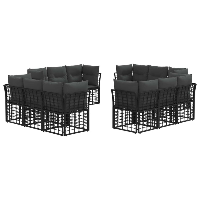 Set de canapele de exterior Negru Poliester - WALTI WALTI