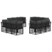 Set de canapele de exterior Negru Poliester - WALTI WALTI