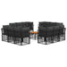 Set de canapele de exterior 13 pcs Negru și Gri închis - WALTI WALTI