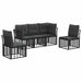 Set de canapele de exterior Negru Poliester - WALTI WALTI