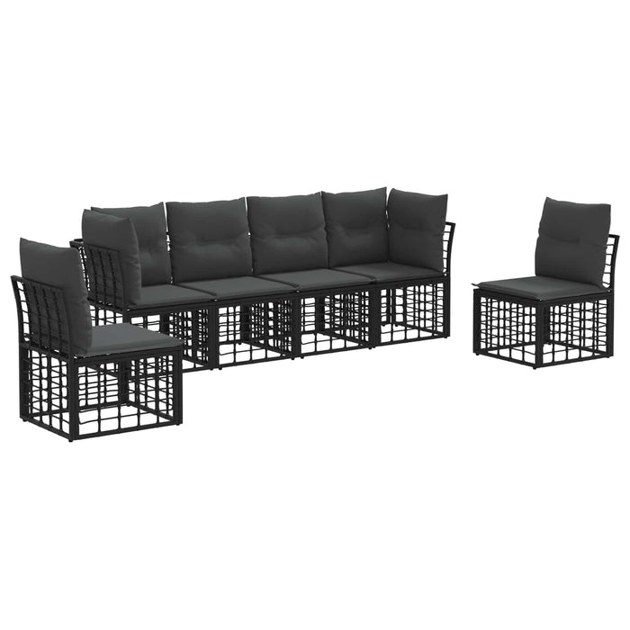 Set de canapele de exterior Negru Poliester - WALTI WALTI