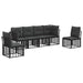 Set de canapele de exterior Negru Poliester - WALTI WALTI