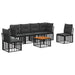 Set de canapele de exterior 7 pcs Negru și Gri închis Poliester - WALTI WALTI