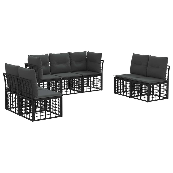 Set de canapele de exterior Negru Poliester - WALTI WALTI