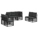 Set de canapele de exterior Negru Poliester - WALTI WALTI