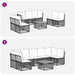 Set de canapele de exterior 8 pcs Alb Natural și Crem Poliester - WALTI WALTI