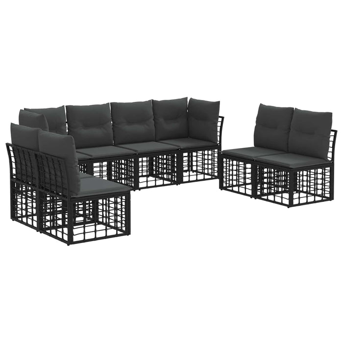 Set de canapele de exterior Negru Poliester - WALTI WALTI