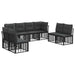 Set de canapele de exterior Negru Poliester - WALTI WALTI