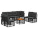 Set de canapele de exterior 9 pcs Negru și Gri închis Poliester - WALTI WALTI