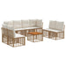 Set de canapele de exterior 9 pcs Alb Natural și Crem Poliester - WALTI WALTI
