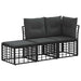 Set de canapele de exterior cu pernă 3 pcs Negru Poliester - WALTI WALTI