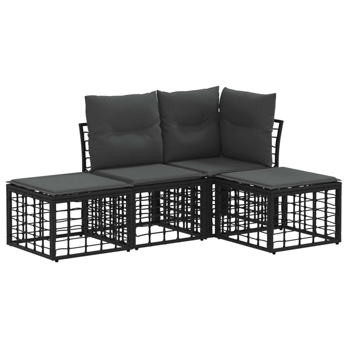 Set de canapele de exterior Negru Poliester - WALTI WALTI