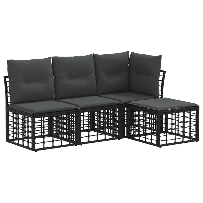 Set de canapele de exterior Negru Poliester - WALTI WALTI
