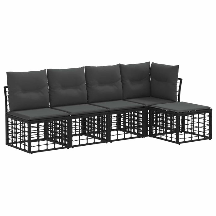 Set de canapele de exterior Negru Poliester - WALTI WALTI