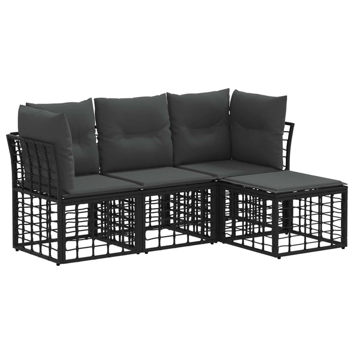 Set de canapele de exterior Negru Poliester - WALTI WALTI