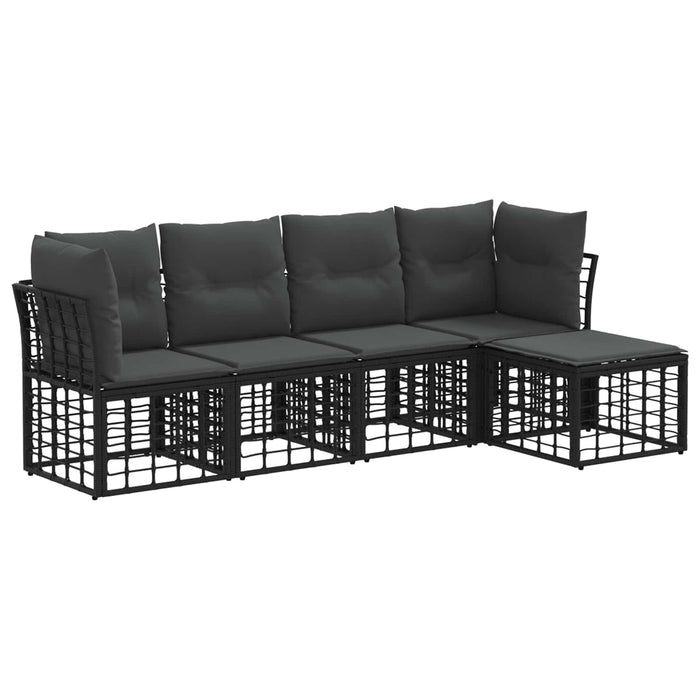 Set de canapele de exterior Negru Poliester - WALTI WALTI