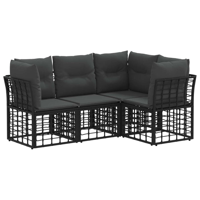 Set de canapele de exterior Negru Poliester - WALTI WALTI