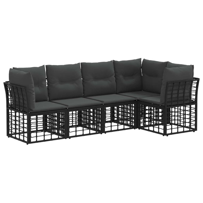 Set de canapele de exterior Negru Poliester - WALTI WALTI