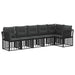 Set de canapele pentru grădină 6 pcs Negru poliratan - WALTI WALTI