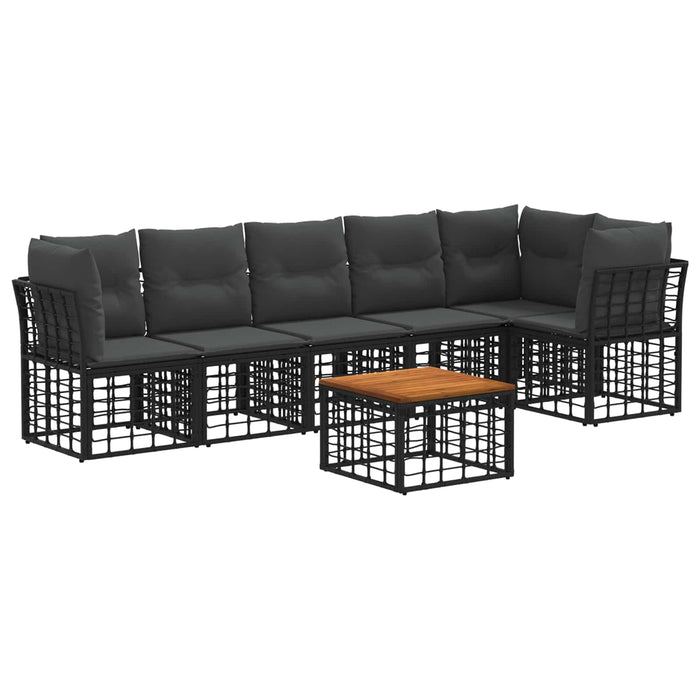 Set de canapele pentru grădină 7 pcs Negru și Gri închis - WALTI WALTI