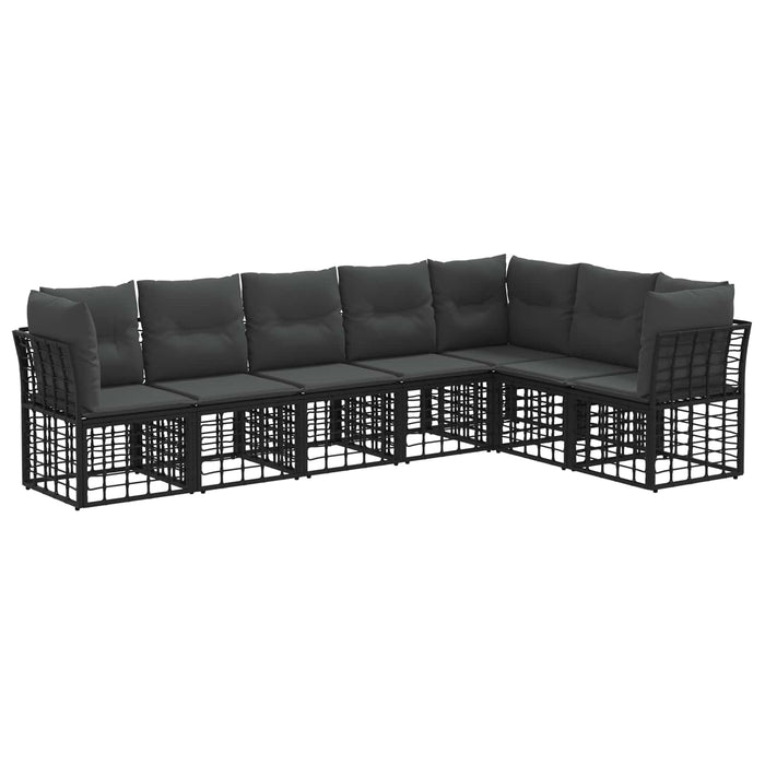 Set de canapele de exterior Negru Poliester - WALTI WALTI