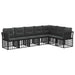 Set de canapele de exterior Negru Poliester - WALTI WALTI