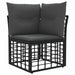 Set de canapele de exterior 8 pcs Negru și Gri închis Poliester - WALTI WALTI